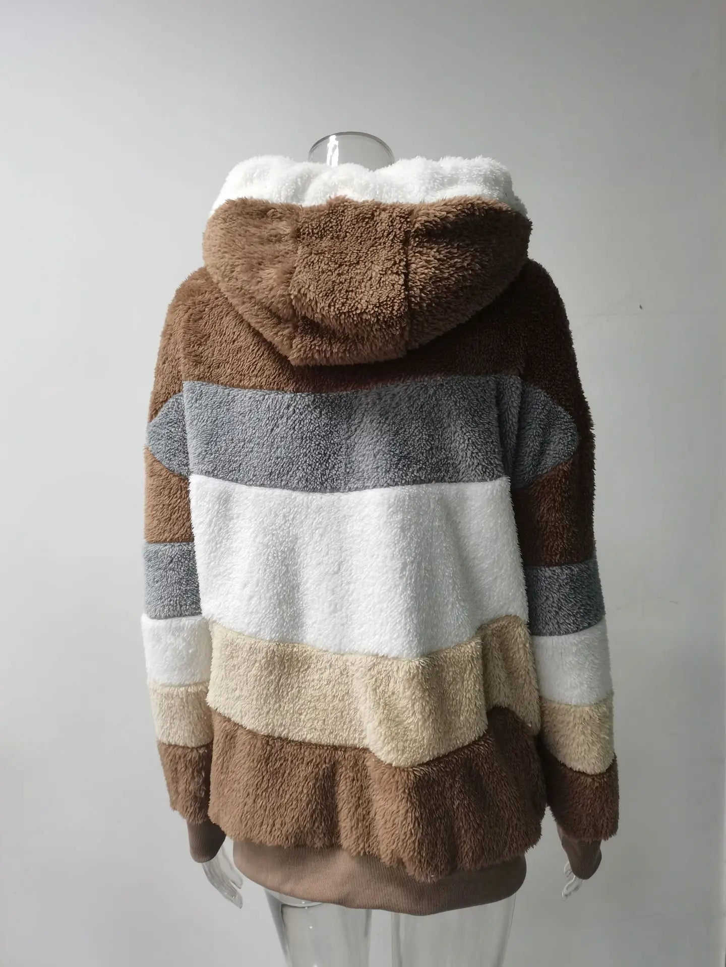 Su misura 2024 Nuovo UZZDSS Inverno Cappotto Delle Donne di Modo Casual Cuciture Plaid Vestiti Con Cerniera Con Cappuccio Cappotto Delle Signore Delle Donne Giacca