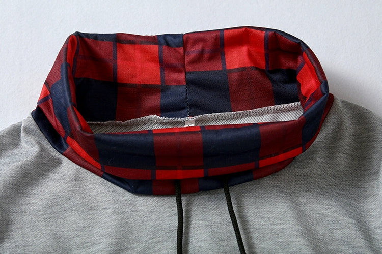 Fashion New Style Plaid Button Decoration Package Hip Hoodie