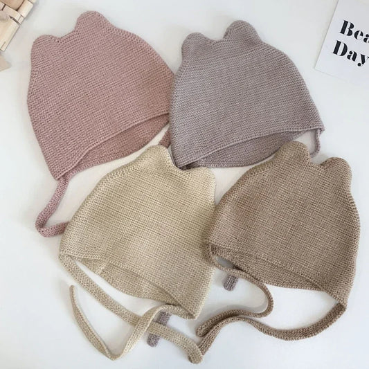 Baby Hats Solid Color Ear Tethered Hat Male Baby Hat Hoodie Warm Hat Baby Caps for Boys Winter Hats for Girl