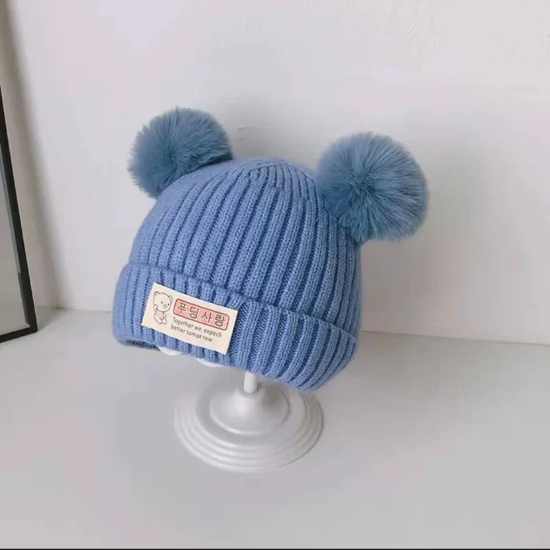 Gorro de punto de invierno para bebé, bonito gorro de punto con hilo de punto para abrigarse, gorros de invierno para niña, gorros para bebé, gorros para niño