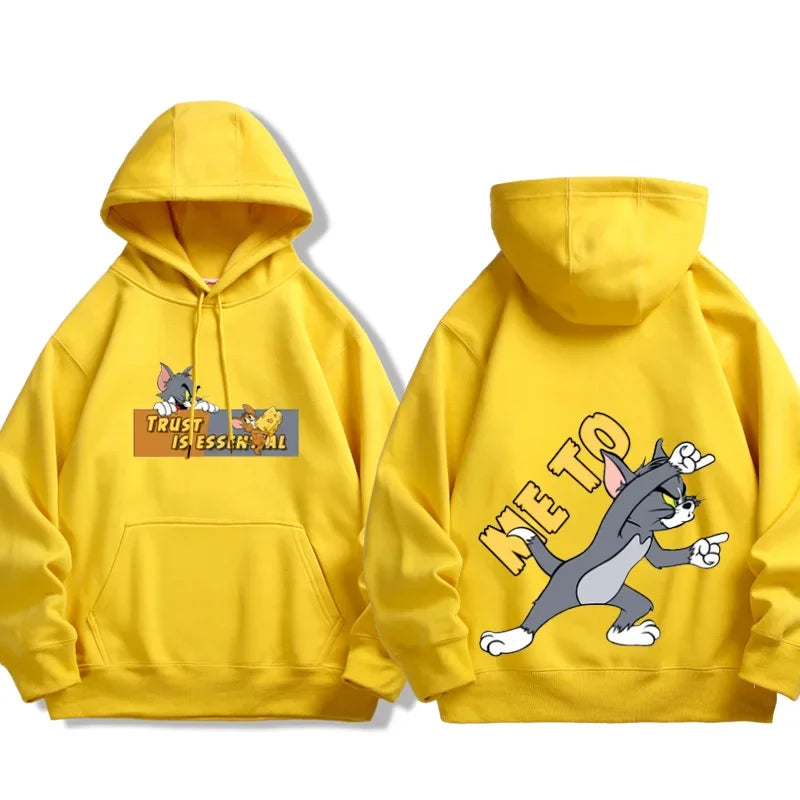 Anime Tom and Jerry Couple Sweater Hooded Spring and Autumn Thin Jacket Men's and Women's Casual Clothes Couple Clothing  Design