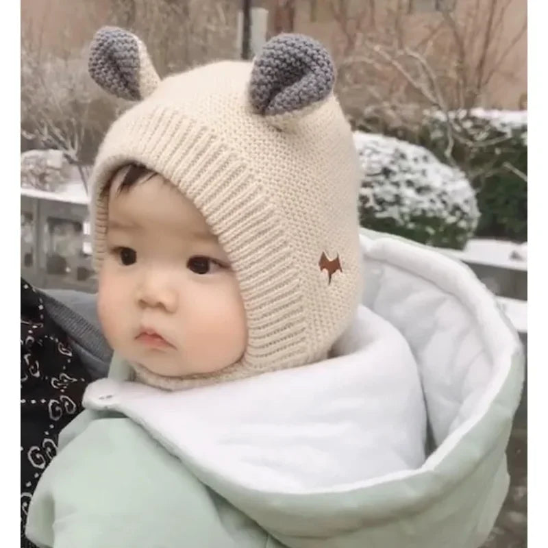 Children Hats with Winter Velvet for Boys Cute Ear Protectors Woolen Hats for Babies Puppy Hats Baby Caps for Boy Кепка Niños