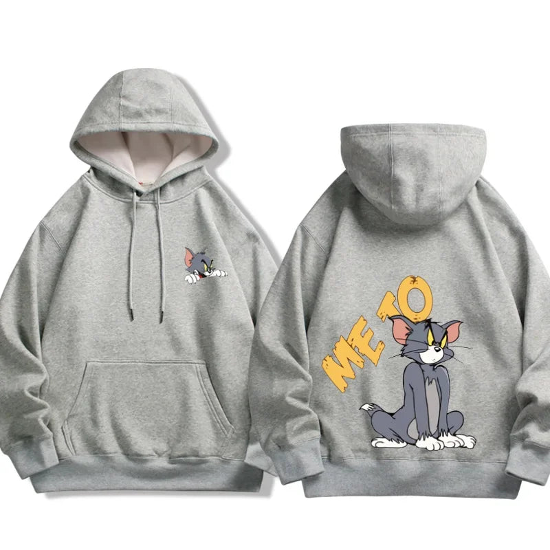 Anime Tom and Jerry Couple Sweater Hooded Spring and Autumn Thin Jacket Men's and Women's Casual Clothes Couple Clothing  Design