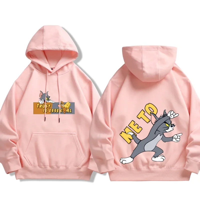 Anime Tom and Jerry Couple Sweater Hooded Spring and Autumn Thin Jacket Men's and Women's Casual Clothes Couple Clothing  Design