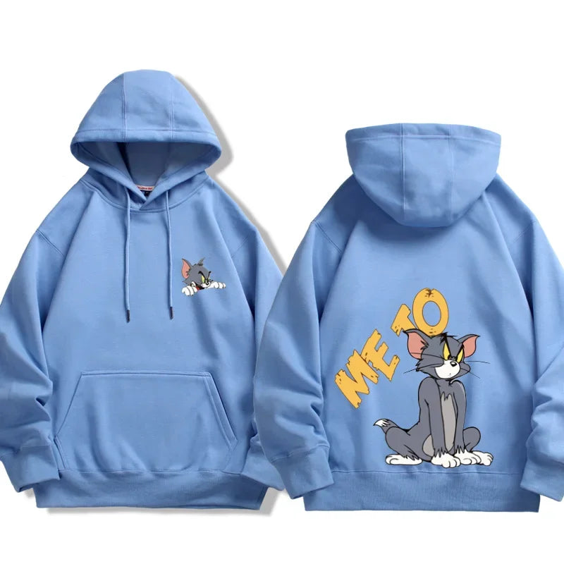 Anime Tom and Jerry Couple Sweater Hooded Spring and Autumn Thin Jacket Men's and Women's Casual Clothes Couple Clothing  Design