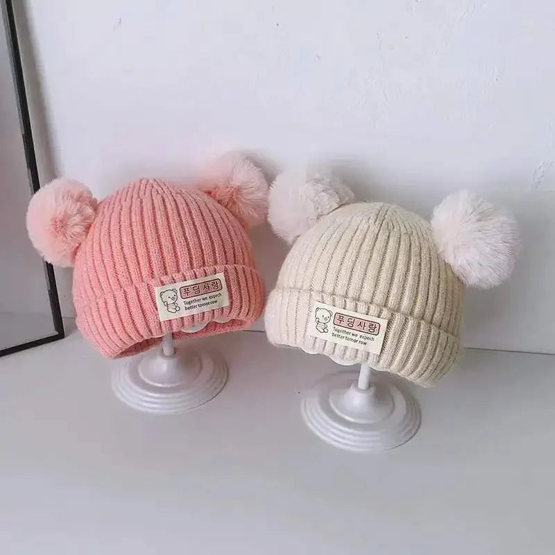 Gorro de punto de invierno para bebé, bonito gorro de punto con hilo de punto para abrigarse, gorros de invierno para niña, gorros para bebé, gorros para niño