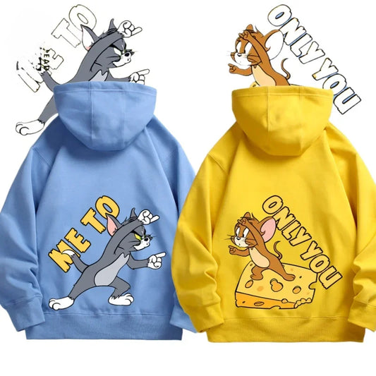 Anime Tom and Jerry Couple Sweater Hooded Spring and Autumn Thin Jacket Men's and Women's Casual Clothes Couple Clothing  Design