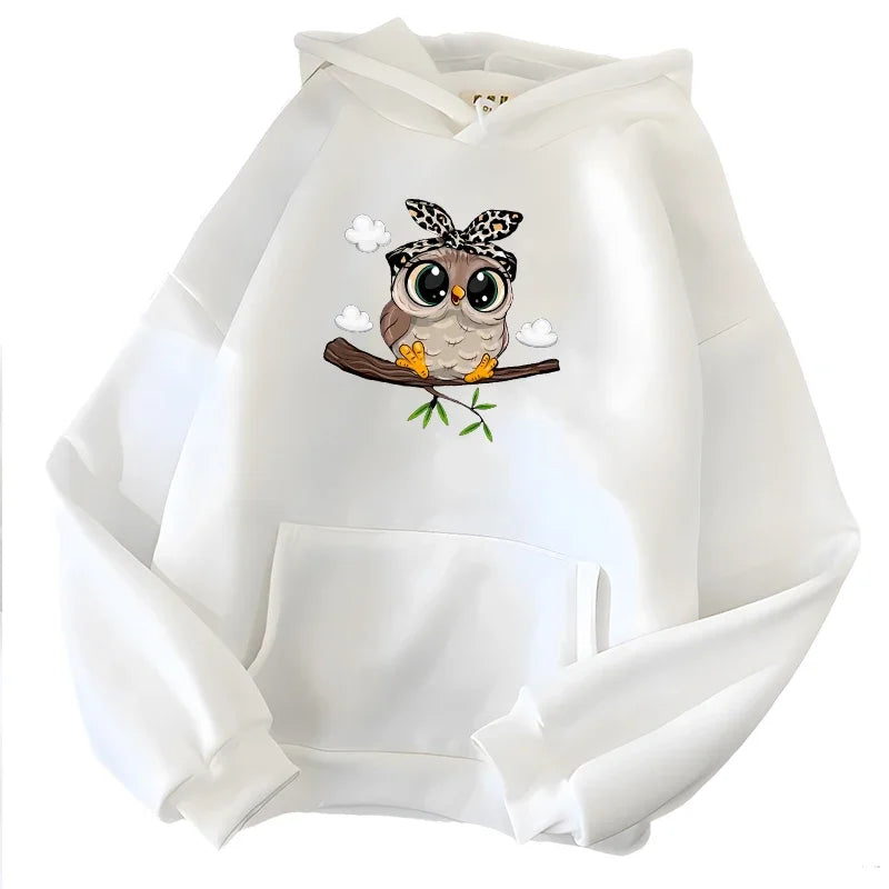 Hirsionsan Kawaii Cartoon Print Hoodies Women Oversized Sportwear Female Sweatshirt Cute Graphic Fleece Ladies Clothes 2023 New